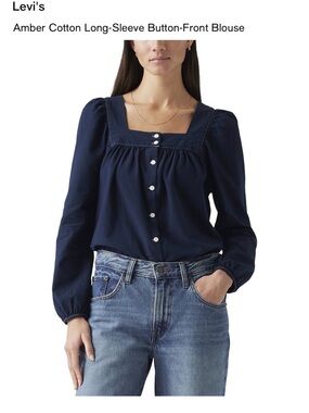 Levi's Dark Blue Square Neck Blouse